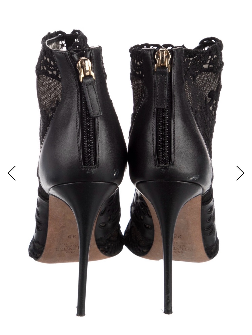 Valentino Black Lace Pointed Stiletto Ankle Bootie - Picture 7 of 8